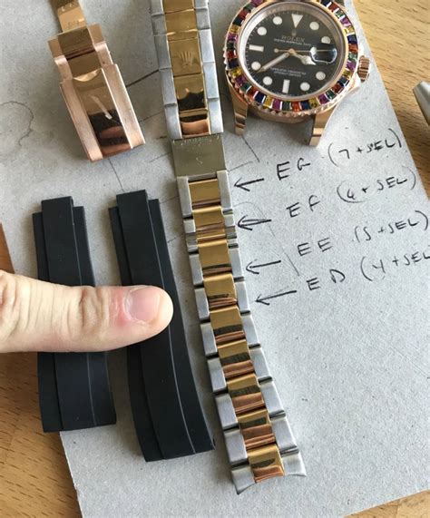 rolex oysterflex strap size chart